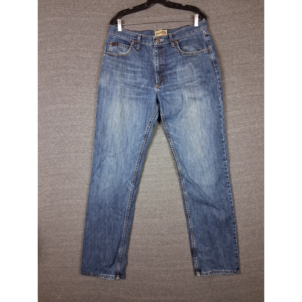 Wrangler 20X Mens Jeans 33x36 Blue Denim Straight Fit Tall Rodeo Ranch Cowboy